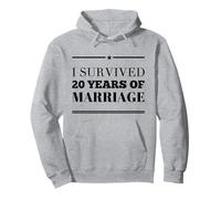 Sobreviví 20 años de Matrimonio 20 Aniversario de Bodas Sudadera con Capucha