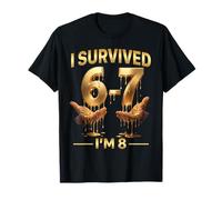 Sobreviví 6 7 Soy 8 Seis Siete Meme Hands Gold Drip 8th Bday Camiseta