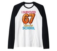 Sobreviví 67 días de Escuela Basketball Six Seven Teacher Camiseta Manga Raglan