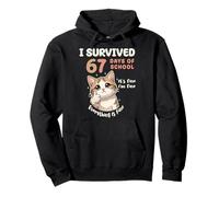 Sobreviví 67 Días de Escuela Gato Está Bien Seis Siete Meme Sudadera con Capucha