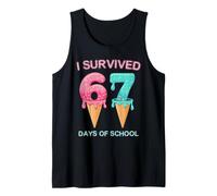 Sobreviví 67 días de Escuela Lindo Profesor de matemáticas Divertido Camiseta sin Mangas