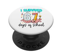 Sobreviví 67 Días de Escuela Seis Siete Meme Estudiante Maestro PopSockets PopGrip Adhesivo