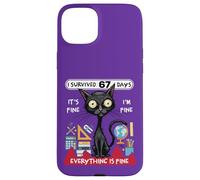 Sobreviví 67 Días Funny Cat School Six Seven Meme Carcasa para iPhone 15 Plus
