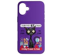 Sobreviví 67 Días Funny Cat School Six Seven Meme Carcasa para iPhone 16 Plus