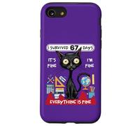 Sobreviví 67 Días Funny Cat School Six Seven Meme Carcasa para iPhone SE (2020) / 7/8