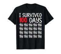 Sobreviví a 100 días de Escuela Funny Teacher Student Kids Camiseta
