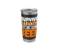 Sobreviví a la cuarentena Consígueme algunos fans de beber cerveza Diseño Vaso térmico de acero inoxidable de doble pared