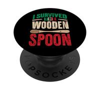 Sobreviví a la Divertida Cuchara de Madera Italiana PopSockets PopGrip Adhesivo