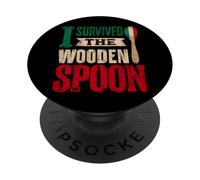 Sobreviví a la Divertida Cuchara de Madera Italiana PopSockets PopGrip Adhesivo