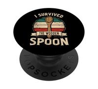 Sobreviví a la Divertida Cuchara de Madera Italiana PopSockets PopGrip Adhesivo