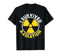 Sobreviví a la Radiación Signo Radiactivo Mes de Concientización sobre el Cáncer Camiseta gráfica económica, Hombre, Negro, L