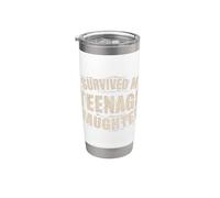 Sobreviví a mi hija adolescente I Padre Humor Vaso térmico de acero inoxidable de doble pared