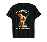 Sobreviví a mi reemplazo de Rodilla Fun Mens Cirugía Paciente Camiseta