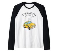 Sobreviví a mi Viaje a Los Ángeles en un Taxi de LA City Camiseta Manga Raglan