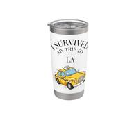 Sobreviví a mi viaje a Los Ángeles en un taxi de LA City Vaso térmico de acero inoxidable de doble pared