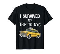 Sobreviví a mi Viaje a Nueva York - Taxi Divertido Unisex Camiseta gráfica económica, Hombre, Negro, L