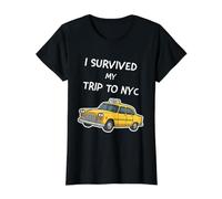 Sobreviví a mi Viaje a Nueva York - Taxi Divertido Unisex Camiseta gráfica económica, Mujer, Negro, XL