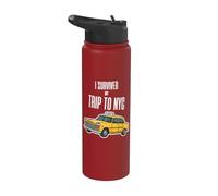 Sobreviví a mi viaje a Nueva York - Taxi divertido unisex Stainless Steel Insulated Water Bottle