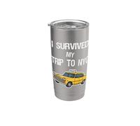 Sobreviví a mi viaje a Nueva York - Taxi divertido unisex Vaso térmico de acero inoxidable de doble pared