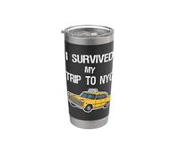 Sobreviví a mi viaje a Nueva York - Taxi divertido unisex Vaso térmico de acero inoxidable de doble pared