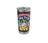 Sobreviví a mi viaje a NYC Kawaii New York City Cute Kids USA Vaso térmico de acero inoxidable de doble pared