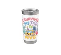 Sobreviví a mi viaje a NYC Kawaii New York City Cute Kids USA Vaso térmico de acero inoxidable de doble pared