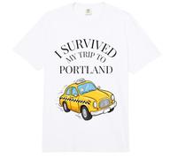 Sobreviví a mi Viaje a Portland en un Taxi de Portland City Comfort Colors Adult Heavyweight T-Shirt