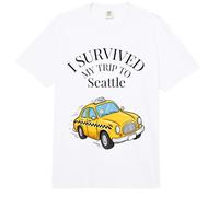 Sobreviví a mi Viaje a Seattle en un Taxi de Seattle City Comfort Colors Adult Heavyweight T-Shirt