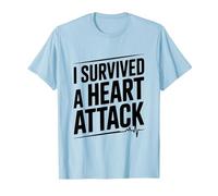 Sobreviví a un Latido del corazón de un Guerrero de Ataque Camiseta, Hombre, Azul Bebé, XXL