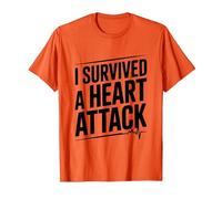 Sobreviví a un Latido del corazón de un Guerrero de Ataque Camiseta, Hombre, Naranja, XXL