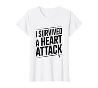 Sobreviví a un Latido del corazón de un Guerrero de Ataque Camiseta, Mujer, Blanco, S