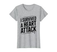 Sobreviví a un Latido del corazón de un Guerrero de Ataque Camiseta, Mujer, Gris Jaspeado, XS