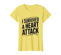 Sobreviví a un Latido del corazón de un Guerrero de Ataque Camiseta, Mujer, Limón, XXL