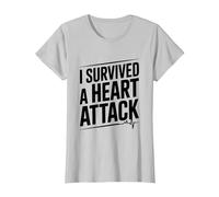 Sobreviví a un Latido del corazón de un Guerrero de Ataque Camiseta, Mujer, Plata, S