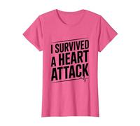 Sobreviví a un Latido del corazón de un Guerrero de Ataque Camiseta, Mujer, Rosa Jaspeado, 3XL