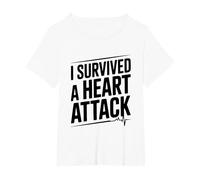 Sobreviví a un Latido del corazón de un Guerrero de Ataque Camiseta, Mujer Tallas Grandes, Blanco, 4XL Grande