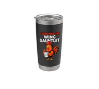 Sobreviví al ala Guantelete Humor Comida Pollo Amante Challe Vaso térmico de acero inoxidable de doble pared