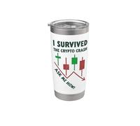 Sobreviví al Crypto Crash Pregúntame cómo Crypto & Stock Trader Vaso térmico de acero inoxidable de doble pared