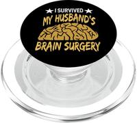 Sobreviví Cáncer de Tumor de recuperación de la cirugía Cerebral de mi Esposo PopSockets PopGrip para MagSafe