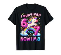 Sobreviví de 6 a 7 años y Ahora Tengo 8 años, cumpleaños de Unicornio Camiseta