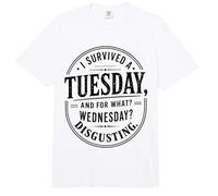 Sobreviví el Martes por lo Que el miércoles repugnante Retro Comfort Colors Adult Heavyweight T-Shirt