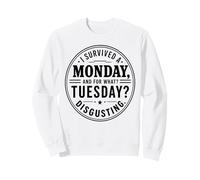 Sobreviví Un Lunes por Qué Martes Desagradable Retro Sudadera