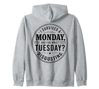Sobreviví Un Lunes por Qué Martes Desagradable Retro Sudadera con Capucha