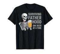Sobreviviendo a la paternidad Una Cerveza a la Vez Divertido Papá Humor Camiseta