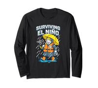 Sobreviviendo El Niño Tiempo Día Lluvioso Humor Vibes Rain Gear Manga Larga
