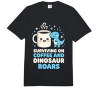 Sobreviviendo en café y Dinosaurio ruge Entusiasta de los Dinosaurios Comfort Colors Adult Heavyweight T-Shirt