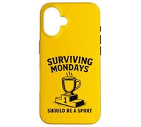 Sobreviviendo los Lunes Oficina Humor Lunes Memes Carcasa para iPhone 16