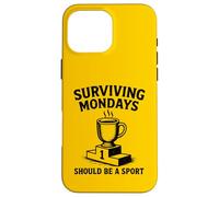 Sobreviviendo los Lunes Oficina Humor Lunes Memes Carcasa para iPhone 16 Pro MAX