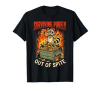 Sobreviviendo puramente a Pesar del contenedor de Basura Mapache Camiseta