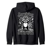 Sobreviviendo puramente por despecho Divertido Mapache Sudadera con Capucha